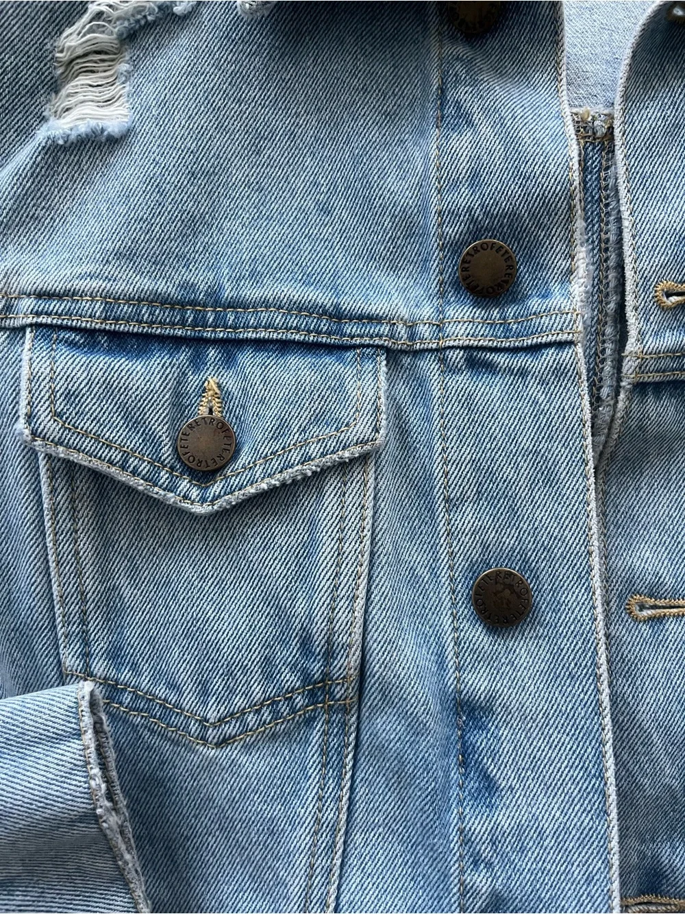 Retrofete Karina Light Blue Denim Jacket size Small